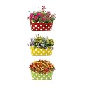 Kraft Seeds Metal Planters (3Pcs, 12.4 Inch) | Detachable Handles | Oval Dotted Hanging Planter | Useful for Home Gardening | Aesthetic Oval Planters | With Drainage Hole | Detachable Flower Pots | Home Decor