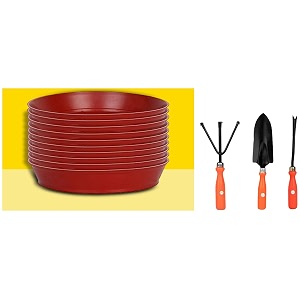 kraft seeds planter gamla bottom trays 10 pcs 6  8 inch red garden tool set - 3 pcs big shovel cultivator weeder