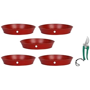 kraft seeds planters bottom trays 5 pcs 6  8 inch red assorted hand pruner cutter - 1 pc steel blades