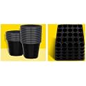 Kraft Seeds Plastic Flower Pots (25 Pcs, 6 Inch, Black) Seedling Tray (Pack of 5, Black) 25 Holes Germination Trays for Seedling