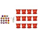 Kraft Seeds Plastic Pot with Bottom Plate, Red, 8 inch, Pack of 12 &amp; Pruning Shear Cutter (9.5cm, 9cm) &amp; Flower Seeds, Heirloom Seed, High Germination Seeds (Pack of 15)
