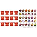 Kraft Seeds Plastic Pot with Bottom Plate, Red, 8 inch, Pack of 12 &amp; Flower Seeds, Heirloom Seed and Beautiful Bloom (Pack of 30)