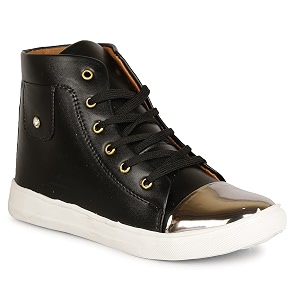 krafter comfortable lightweight flat high ankle heel casual sneaker boots for women39s and girls