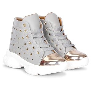 krafter comfortable lightweight flat high ankle heel casual sneaker boots for women39s and girls