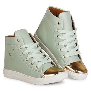 krafter comfortable lightweight flat high ankle heel casual sneaker boots for women39s and girls