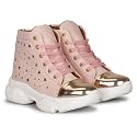 KRAFTER Comfortable Lightweight Flat High Ankle Heel Casual Sneaker Boots for Women's And Girls