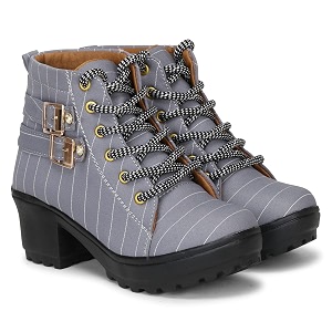 krafter women39s buckle boots  stylish faux leather high ankle boots for winter amp casual wear  comfortable amp durable