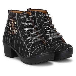 krafter women39s buckle boots  stylish faux leather high ankle boots for winter amp casual wear  comfortable amp durable