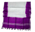 KRAFTLAY Linen Blend Solid Purple White Women