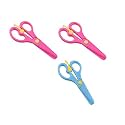 KRAFTMASTERS 3Pcs Plastic Preschool Training Scissors Children Safety Scissors Pre-School Training Scissors Safety Scissors Art Craft Scissors, Multicolor