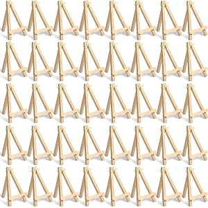 kraftmasters 5 inch mini wood display easel artist small wooden easel stand art craft painting triangle easel canvas holder mini easels pack tabletop stand for card artist photos phone wedding 25