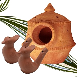 KraftsKala Bird Nest House with 4 Nozzle