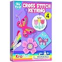 KRAFUN Butterfly &amp; Flower Cross Stitch Kit for Kids Age 5+
