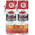 Kraken Bond Black Spray Waterfall Foam Sealant - (2x12oz) Expanding Polyurethane Pond Foam Sealer Black, UV Resistant Insulating Spray for Landscape &amp; Exterior, Straw Use, 2 Pack