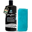 KRAKIN Tyre Shine Gel (500ml) & Microfiber Combo | Gives Tyre Wet & Glossy Look | Tyre Polish for Zero Dust Attraction & Streak-Free Black Finish