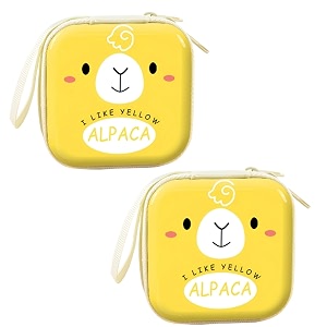 kraptick multipurpose coin pouch  compact zipper purse for coins cash amp small essentials durable amp stylish fabric mini organizer for daily use yellow lamb pack of 2