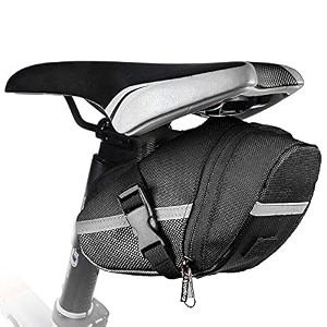 kraptick waterproof cycle bicycle bag tail bag for cycle accessories- tools mobile phones bicycle storage bag with reflective straps combo of- black and red