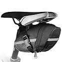Kraptick Waterproof Cycle Bicycle Bag, Tail Bag for Cycle Accessories- Tools, Mobile Phones Bicycle Storage Bag with Reflective Straps (Combo of- Black and Red)