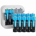 Kratax Rechargeable AA Lithium Batteries 12 Pack 3500mWh Double A 1.5v rechargeabel Lithium-ion Batteries with 2h Fast Charger, Constant Output, 1600 Cycles Long-Lasting for Household Office Devices