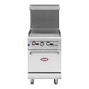 Kratos 24" Wide Commercial Gas Range with Griddle Top and 30,000 BTU Oven, Stainless Steel Griddle for Restaurants, Liquid Propane
