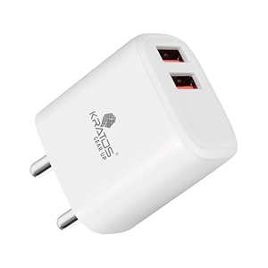 kratos power pq2 dual port 12w charger adapter 5v24a adapter charger travel-friendly mobile charger adapter for smartphones smartwaches earbuds amp other gadgetswhite