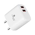 Kratos Power PQ2 Dual Port 12w Charger Adapter, 5V/2.4A Adapter Charger, Travel-Friendly Mobile Charger Adapter for Smartphones, Smartwaches, Earbuds &amp; Other Gadgets,White