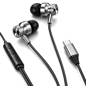 kratos tune v4 type c wired earphones with mic  deep bass inline volume control sweat resistant comfort fit metallic c-pin design grey