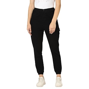 KRAUS JEANS Womens Cotton Cargo Fit Mid-Rise