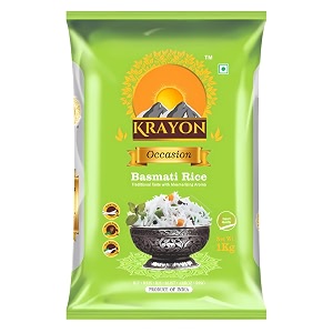 krayon occasion premium basmati rice  aromatic long-grain non-sticky rice  1 kg pack  perfect for everyday amp special occasions
