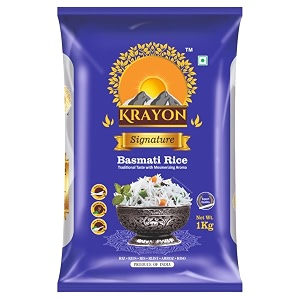krayon signature basmati rice - signature ultra-premium basmati rice - 1kg pack