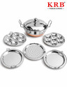 KRB,Stainless Steel Idli Cooker| BIG Idli Maker | Idli Steamer Multi kadai, Induction & Standard Idli Maker (5 Plates, 14 Idlis )