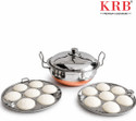 KRB,Stainless Steel Idli Cooker| BIG Idli Maker | Idli Steamer Multi kadai, Induction & Standard Idli Maker (2 Plates, 14 Idlis )