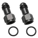 2 PCS Aluminum 6AN Female to 6AN Male Extender Fitting, AN6 extensions Adapter Connector with O ring, Black, Full Length: 37.5MM