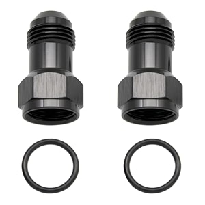 2 pcs aluminum 8an female to 8an male extender fitting an8 extensions adapter connector with o ring black full length 415mm