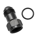 Aluminum 8AN Female to 8AN Male Extender Fitting, AN8 extensions Adapter Connector with O ring, Black, Full Length: 41.5MM