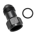Aluminum 10AN Female to 10AN Male Extender Fitting, AN10 extensions Adapter Connector with O ring, Black, Full Length: 46.7MM