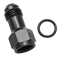 Aluminum 6AN Female to 6AN Male Extender Fitting, AN6 extensions Adapter Connector with O ring, Black, Full Length: 37.5MM