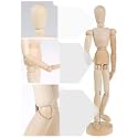Kreative Kraft 12-Inch Female Wooden Artist Manikin – Movable Limbs Mannequin Model for Sketching & Home Decoration
