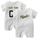 KREDE Baby Clothes Unisex White Bodysuit Rompers Custom Name Number for Baby Boys