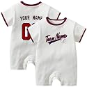 KREDE Baby Clothes Unisex White Bodysuit Rompers Custom Name Number for Baby Boys