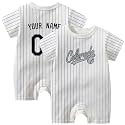 KREDE Baby Clothes Unisex White Bodysuit Rompers Custom Name Number for Baby Boys