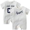 KREDE Baby Clothes Unisex White Bodysuit Rompers Custom Name Number for Baby Boys