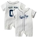 KREDE Baby Clothes Unisex White Bodysuit Rompers Custom Name Number for Baby Boys