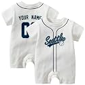 KREDE Baby Clothes Unisex White Bodysuit Rompers Custom Name Number for Baby Boys