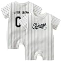 KREDE Baby Clothes Unisex White Bodysuit Rompers Custom Name Number for Baby Boys