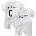 KREDE Baby Clothes Unisex White Bodysuit Rompers Custom Name Number for Baby Boys