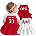 KREDE Baby Girl Clothes Custom Baby Strap Dress with Number Name for Baby Girl Gifts