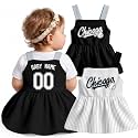 KREDE Baby Girl Clothes Custom Baby Strap Dress with Number Name for Baby Girl Gifts