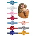Flower Ribbin Multi-Colour Nylon Lace Head Band For Girls for Kids Girls Infant Toddler (10 Pack) Hair Band (Multicolor)