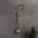KRELIX Modern Wall Mounted Shower Mixer Rain Shower System Rainfall spray, Pulse mode, Jet stream (Stainless Steel)